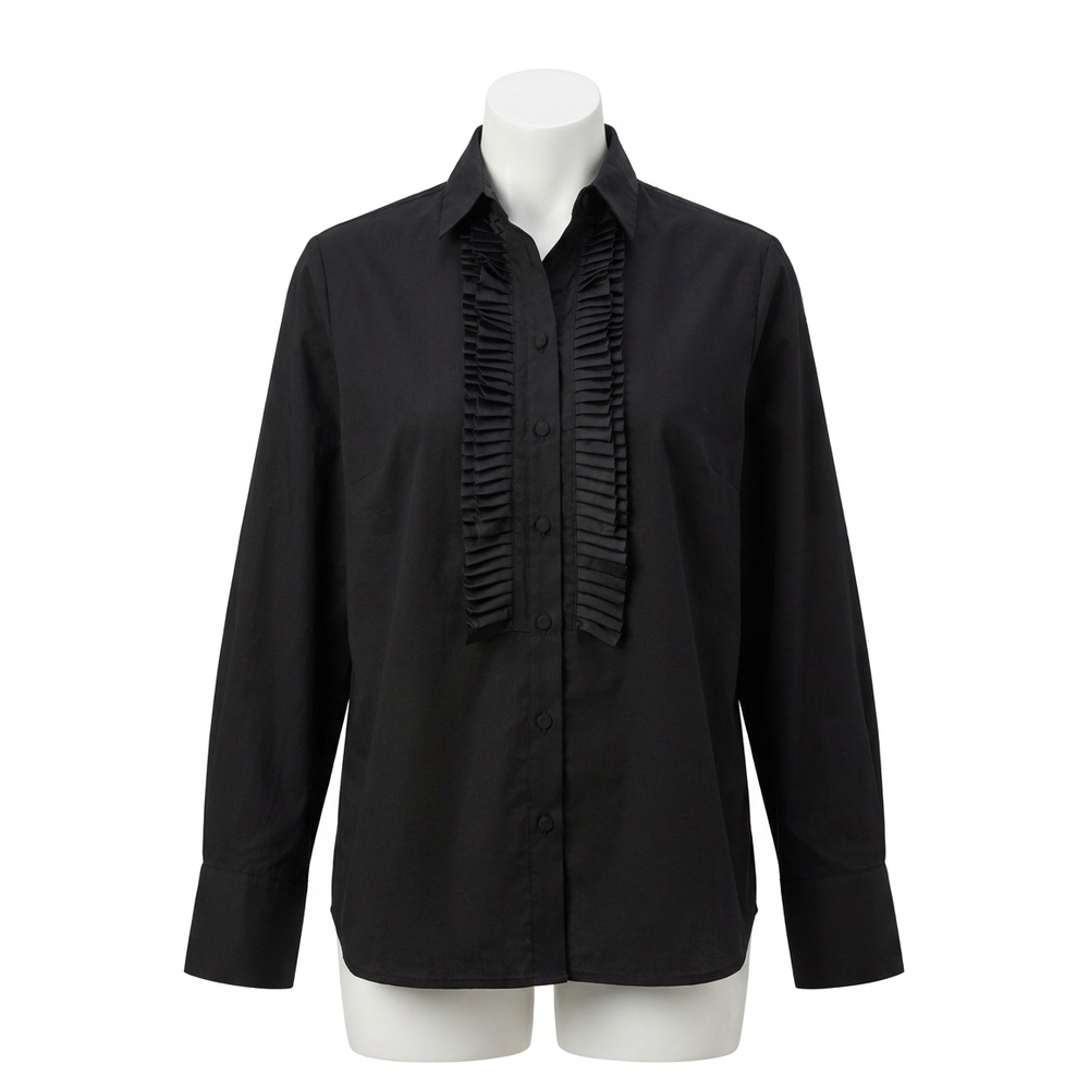 NEW HINSON WU tessi long sleeve blouse in black